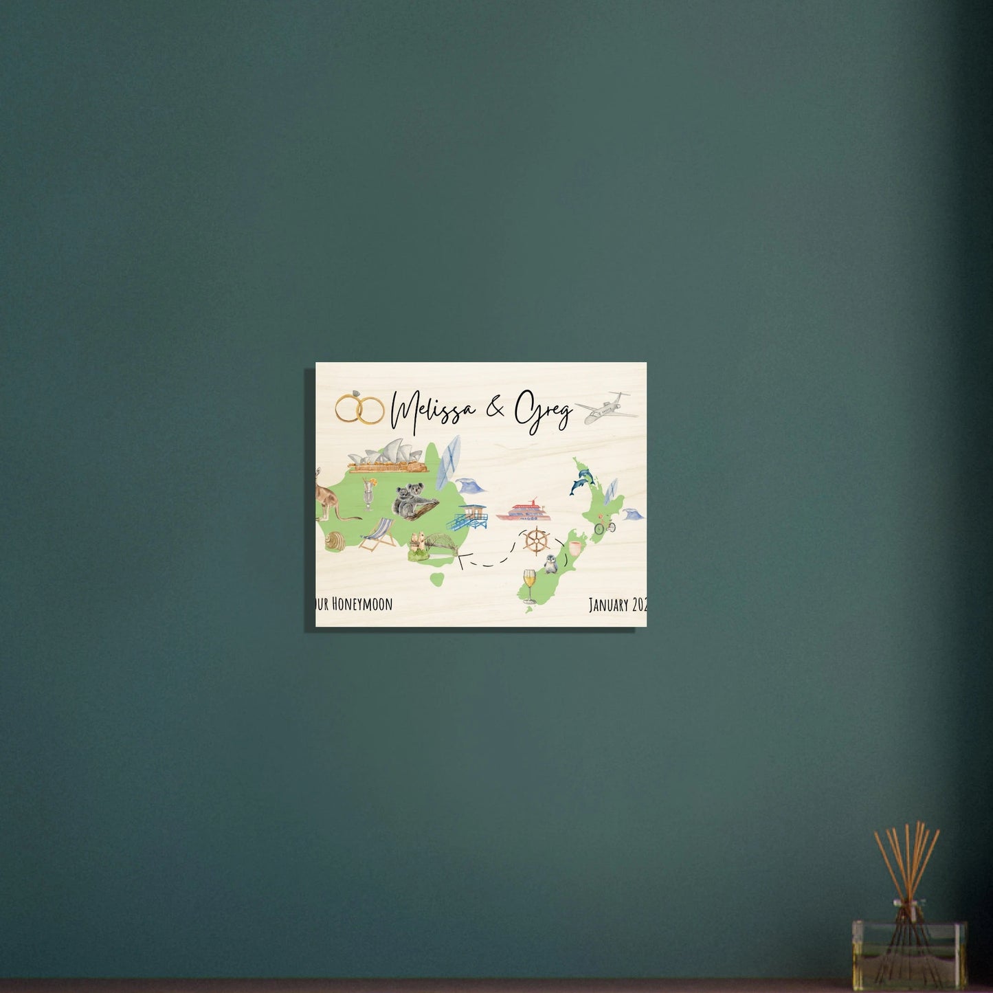 Custom Vacation Keepsake Map or Guestbook - Perfect for Honeymoons, Reunions, or Milestone Trips - Out of Office Outfitters - Print Material