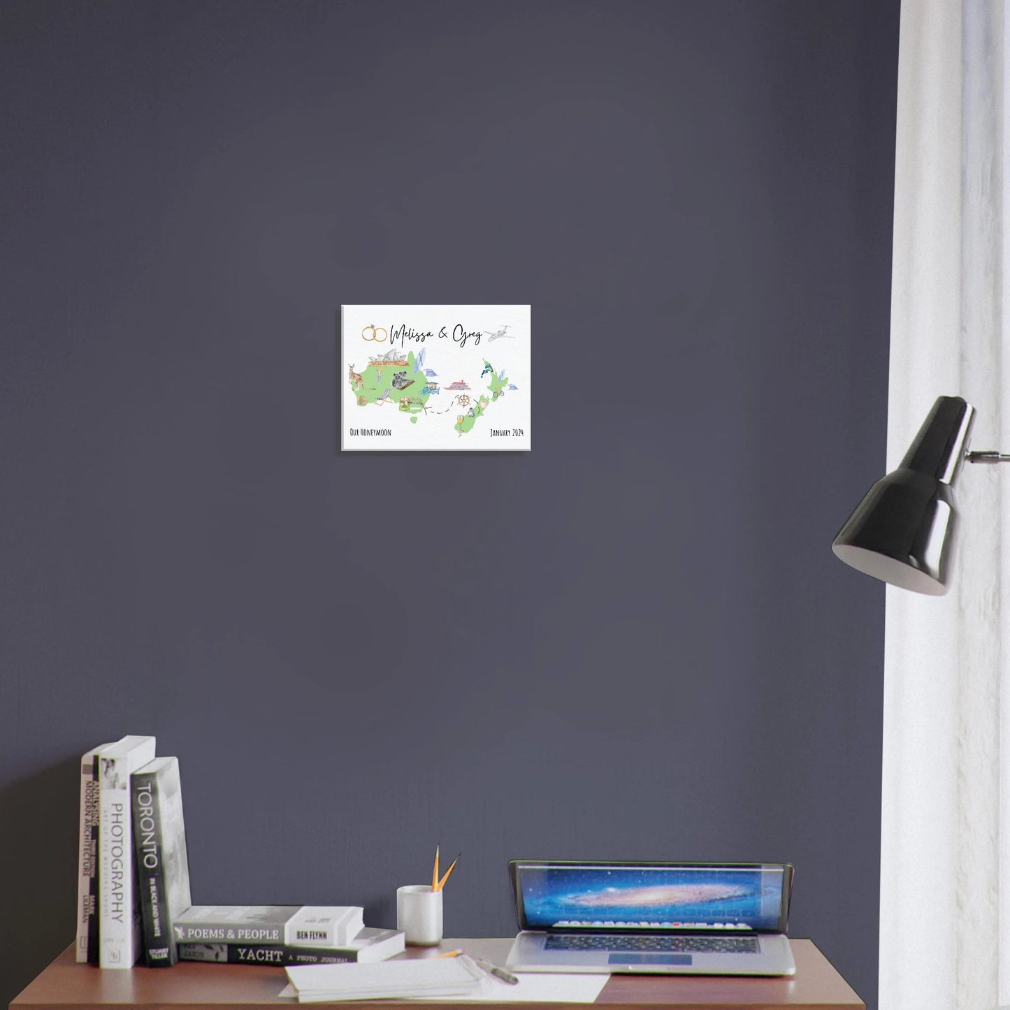 Custom Vacation Keepsake Map or Guestbook - Perfect for Honeymoons, Reunions, or Milestone Trips - Out of Office Outfitters - Print Material