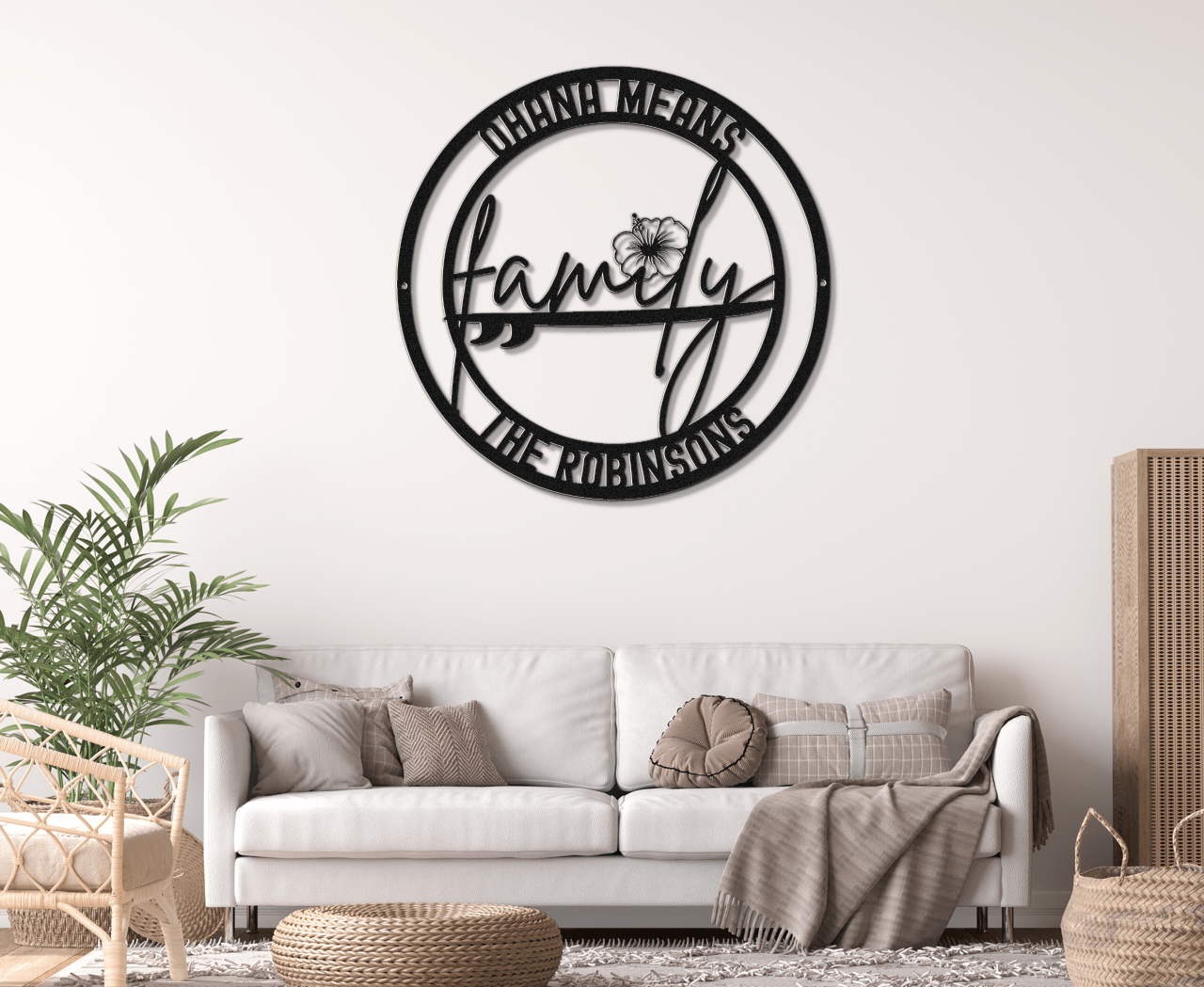 Ohana Means Family Metal Wall Art - Out of Office Outfitters - Die - Cut Sign