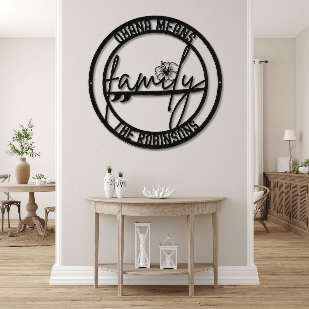 Ohana Means Family Metal Wall Art - Out of Office Outfitters - Die - Cut Sign
