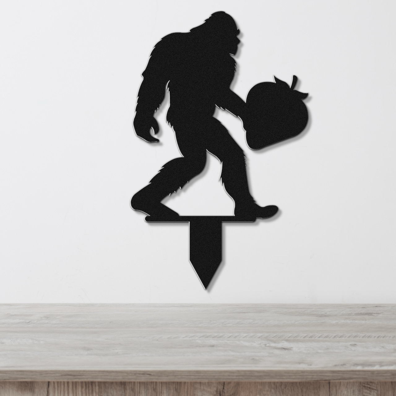 Sasquatch Holding Veggie Metal Garden Row Marker - Out of Office Outfitters - Die - Cut Sign