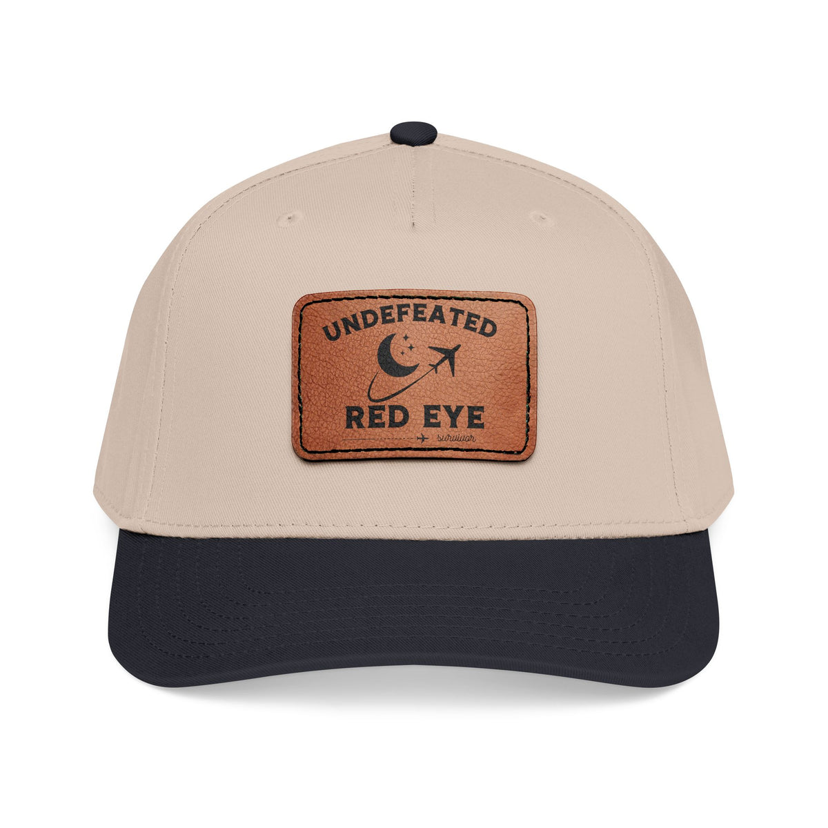 Beige and navy cap with a bear patch featuring the Polo Ralph Lauren logo on a white background