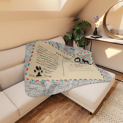 Cozy Plush Personalized Handwritten Postcard and Photo Travel Keepsake Blanket