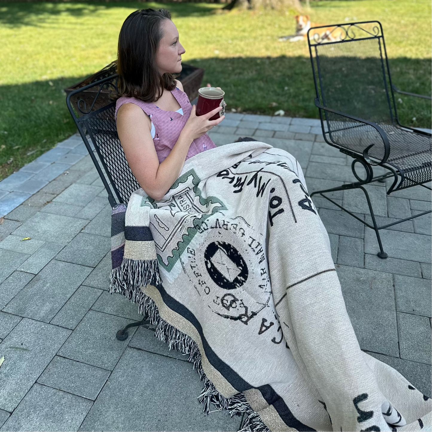 Personalized Postcard Woven Keepsake Blanket with Your Handwritten Message