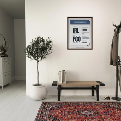 IRL → Anywhere — Boarding Pass Typography Canvas