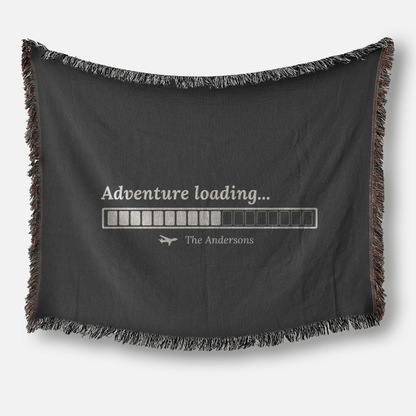 Adventure Loading... Blanket - Woven Keepsake Travel Memory Throw - Out of Office Outfitters - Home Decor