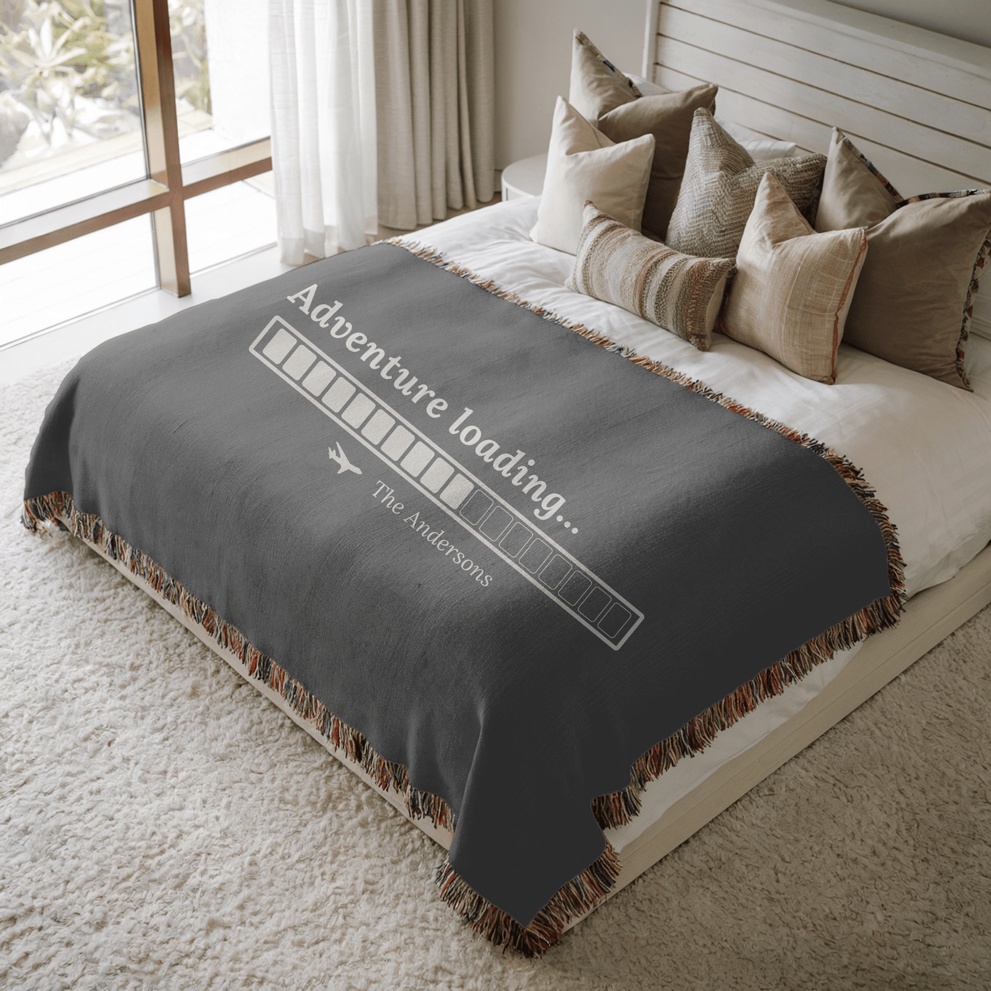 Adventure Loading... Blanket - Woven Keepsake Travel Memory Throw - Out of Office Outfitters - Home Decor