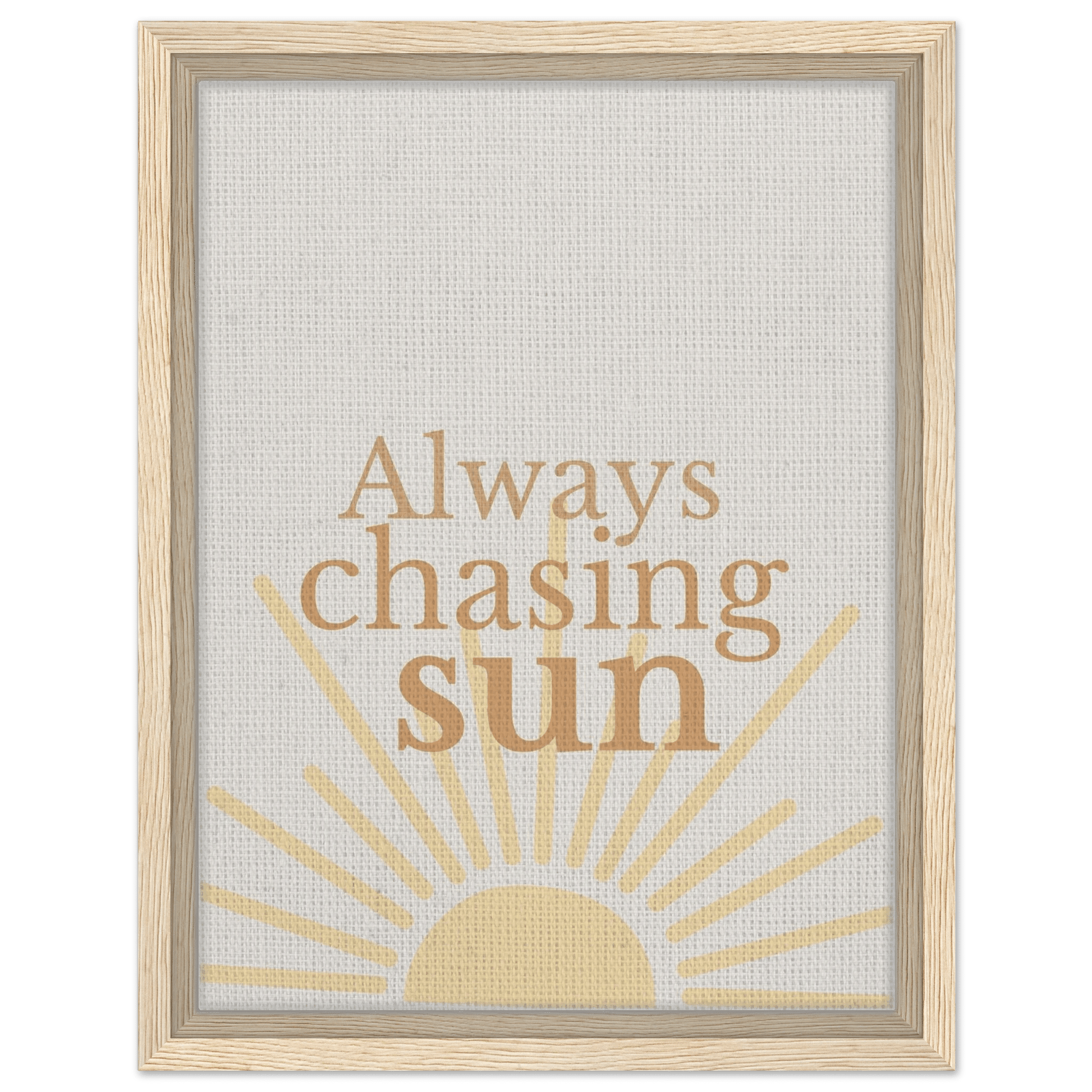 Always Chasing the Sun - Warm Minimal Canvas - Out of Office Outfitters - Print Material