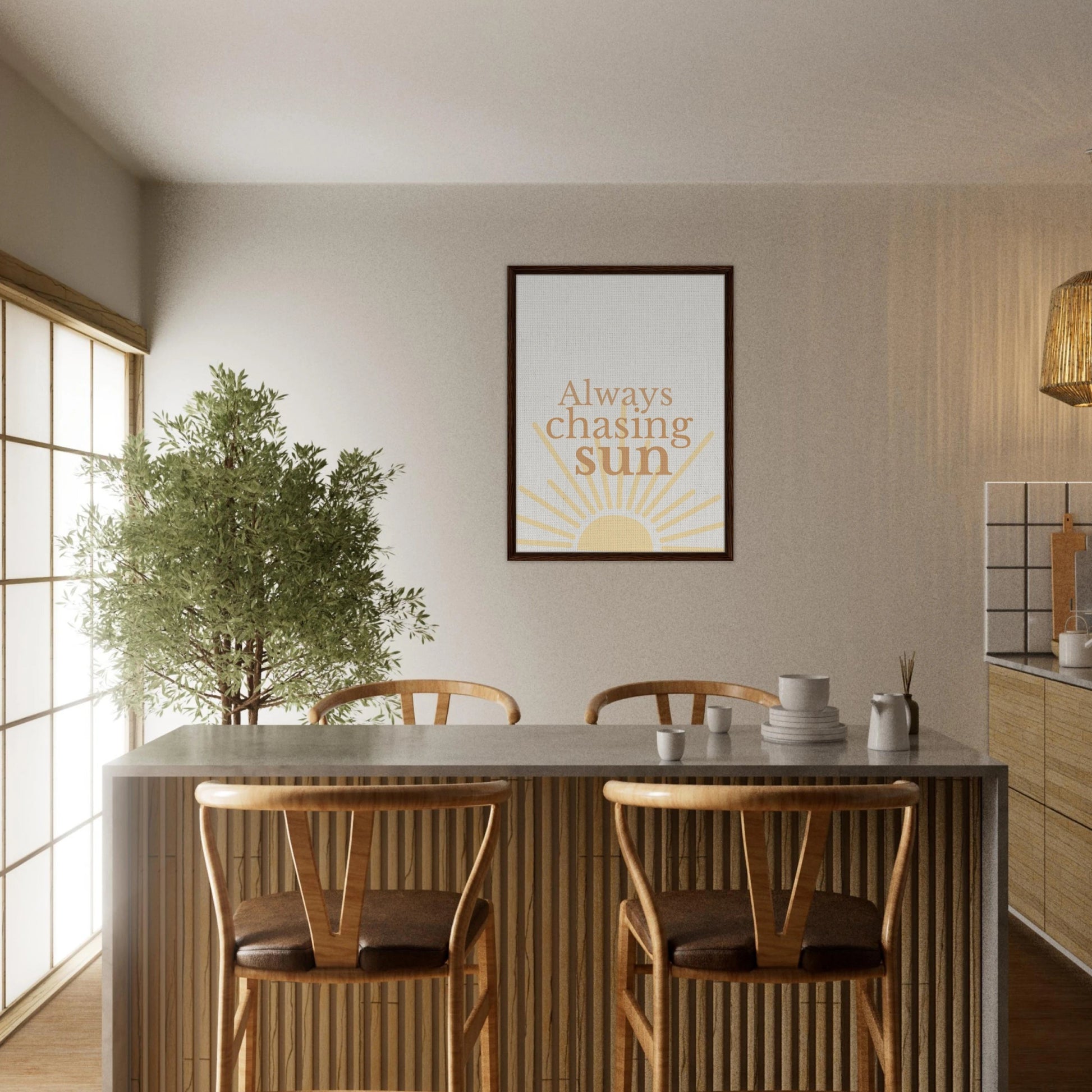 Always Chasing the Sun - Warm Minimal Canvas - Out of Office Outfitters - Print Material