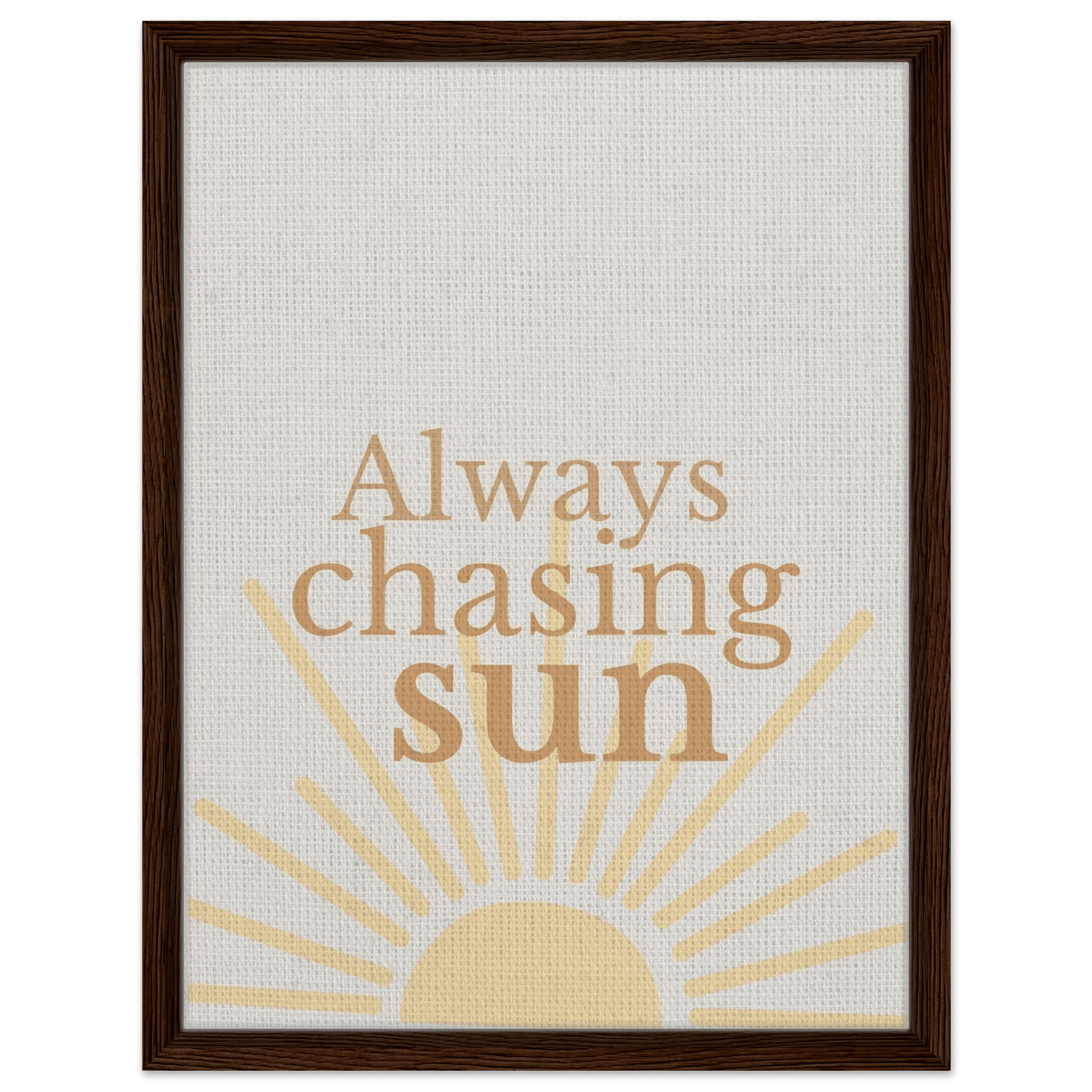 Always Chasing the Sun - Warm Minimal Canvas - Out of Office Outfitters - Print Material