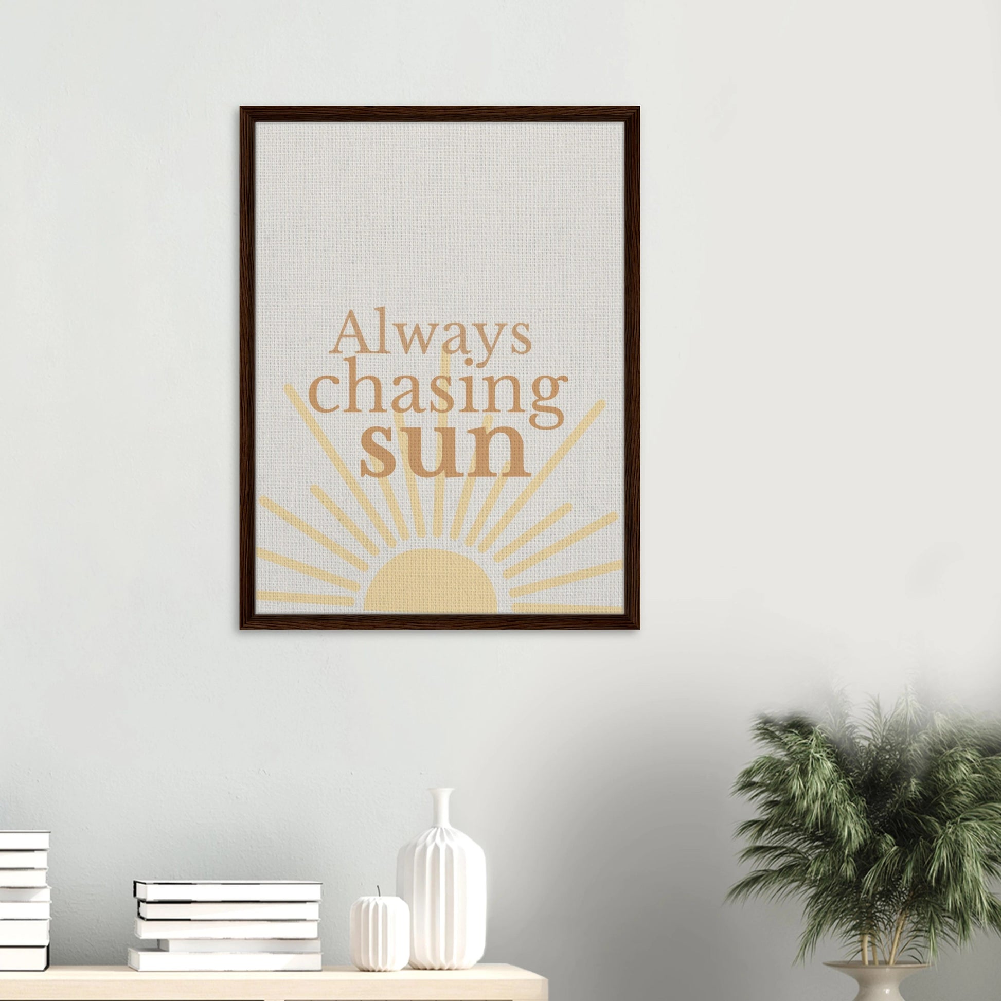 Always Chasing the Sun - Warm Minimal Canvas - Out of Office Outfitters - Print Material