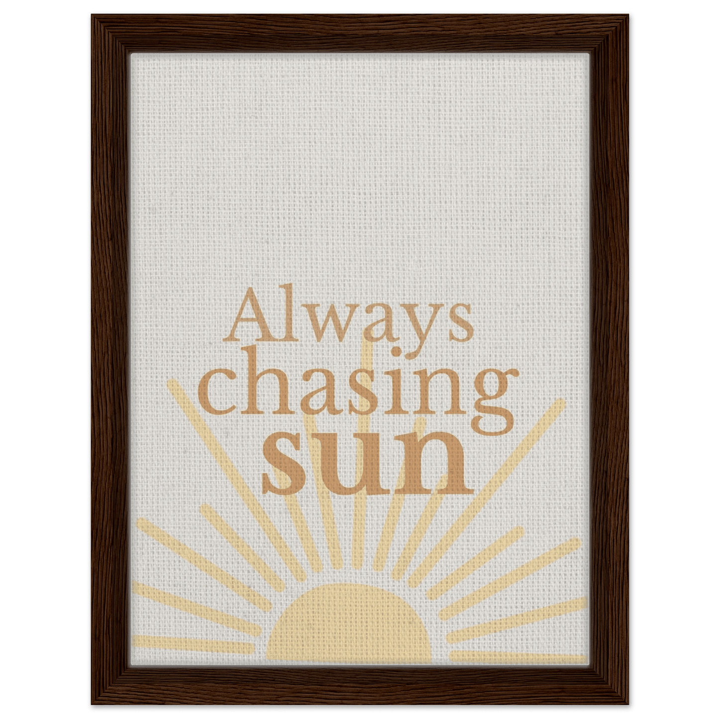 Always Chasing the Sun - Warm Minimal Canvas - Out of Office Outfitters - Print Material