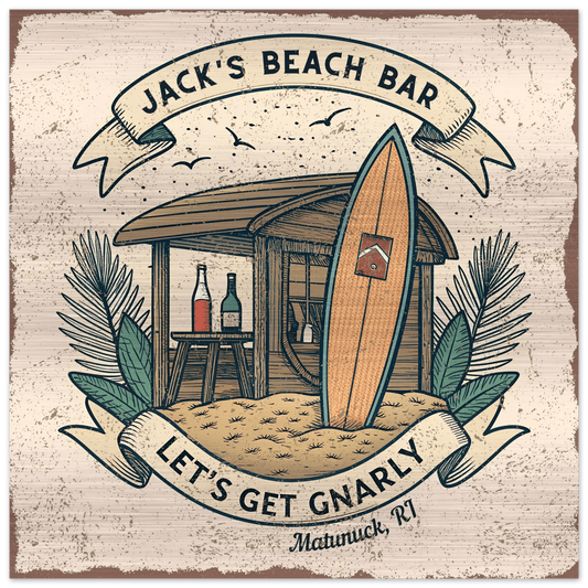 Beach Shack Brushed Aluminum Bar Sign - Out of Office Outfitters - Print Material