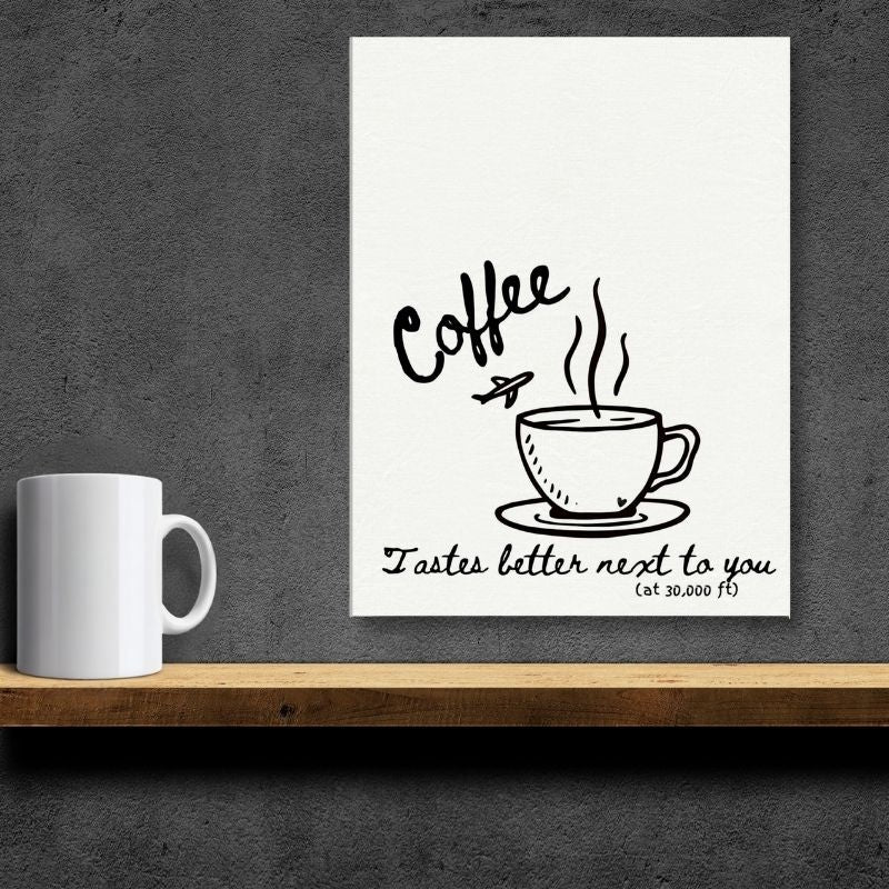 Coffee Tastes Better Next To You - Travel Couple Canvas - Out of Office Outfitters - Print Material