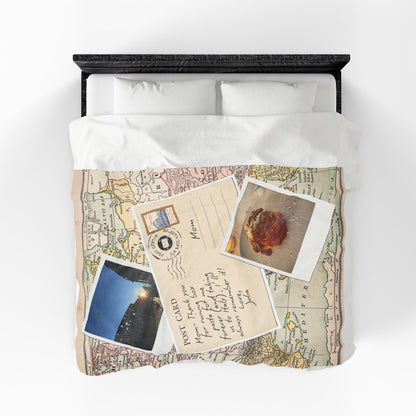 Cozy Plush Personalized Handwritten Postcard and Photo Travel Keepsake Blanket - Out of Office Outfitters - All Over Prints