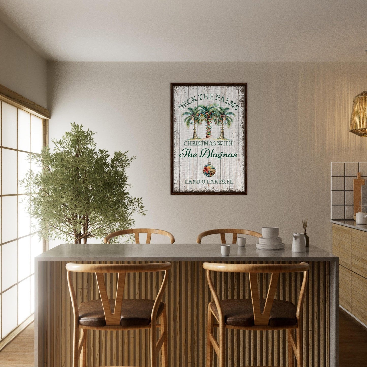 Deck the Palms Christmas Framed Canvas - Out of Office Outfitters - Print Material