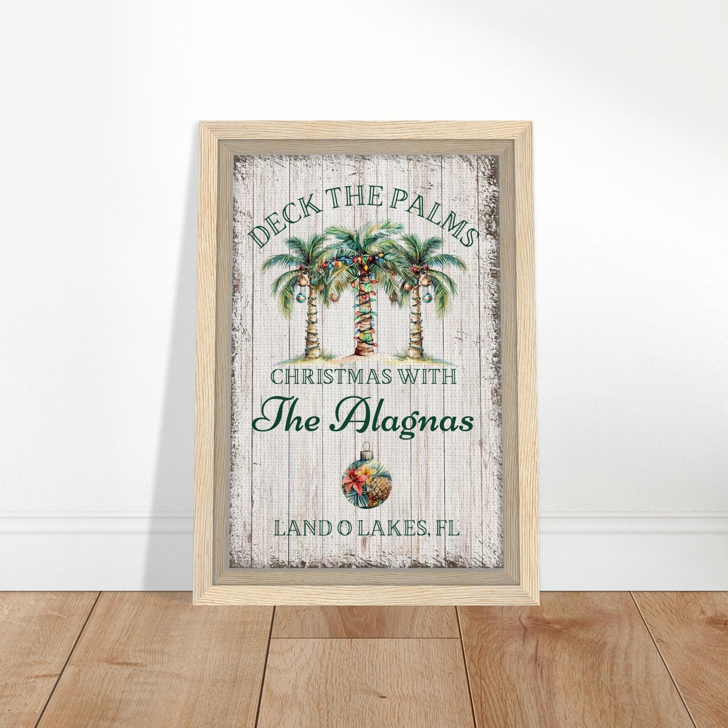 Deck the Palms Christmas Framed Canvas - Out of Office Outfitters - Print Material