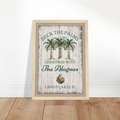Deck the Palms Christmas Framed Canvas - Out of Office Outfitters - Print Material