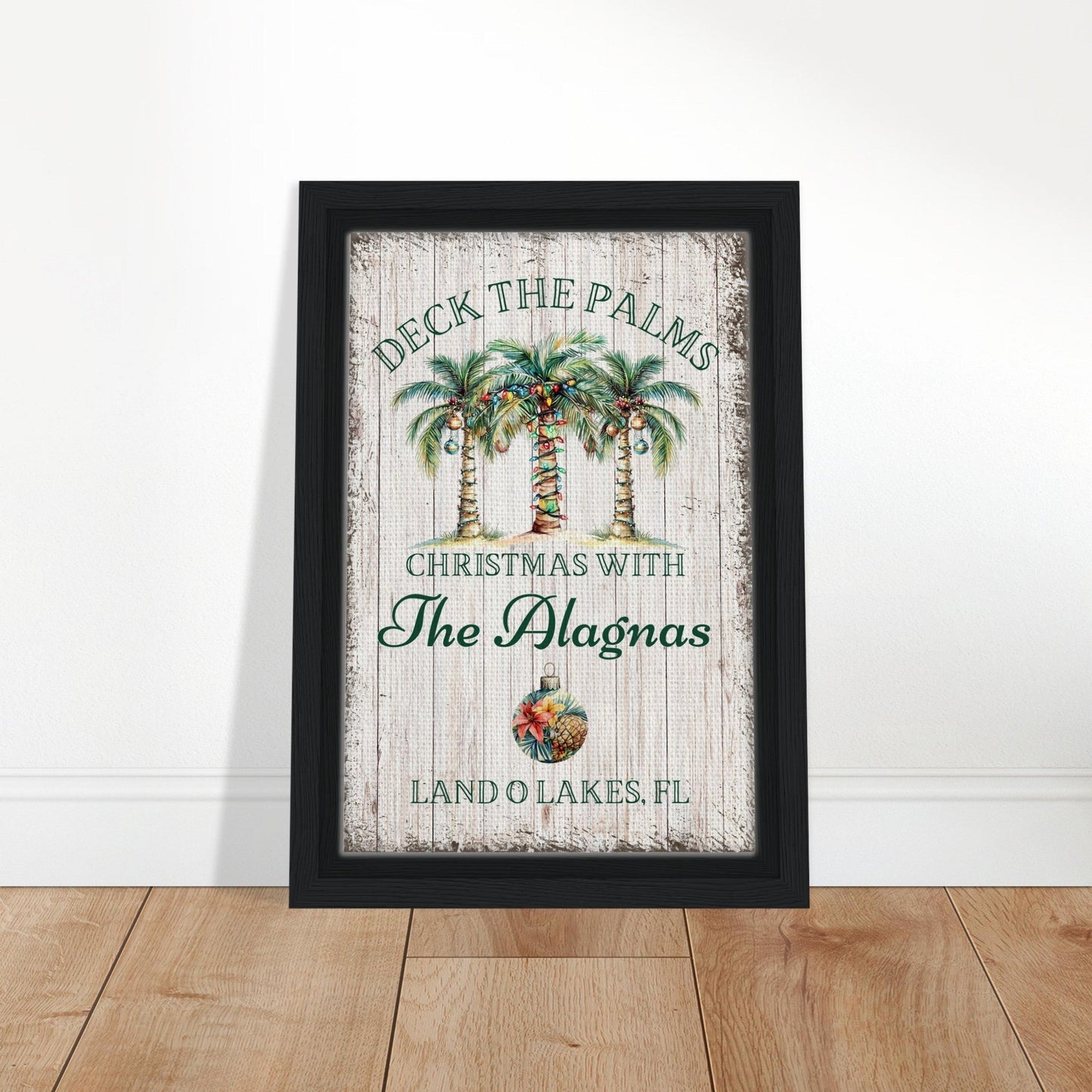 Deck the Palms Christmas Framed Canvas - Out of Office Outfitters - Print Material