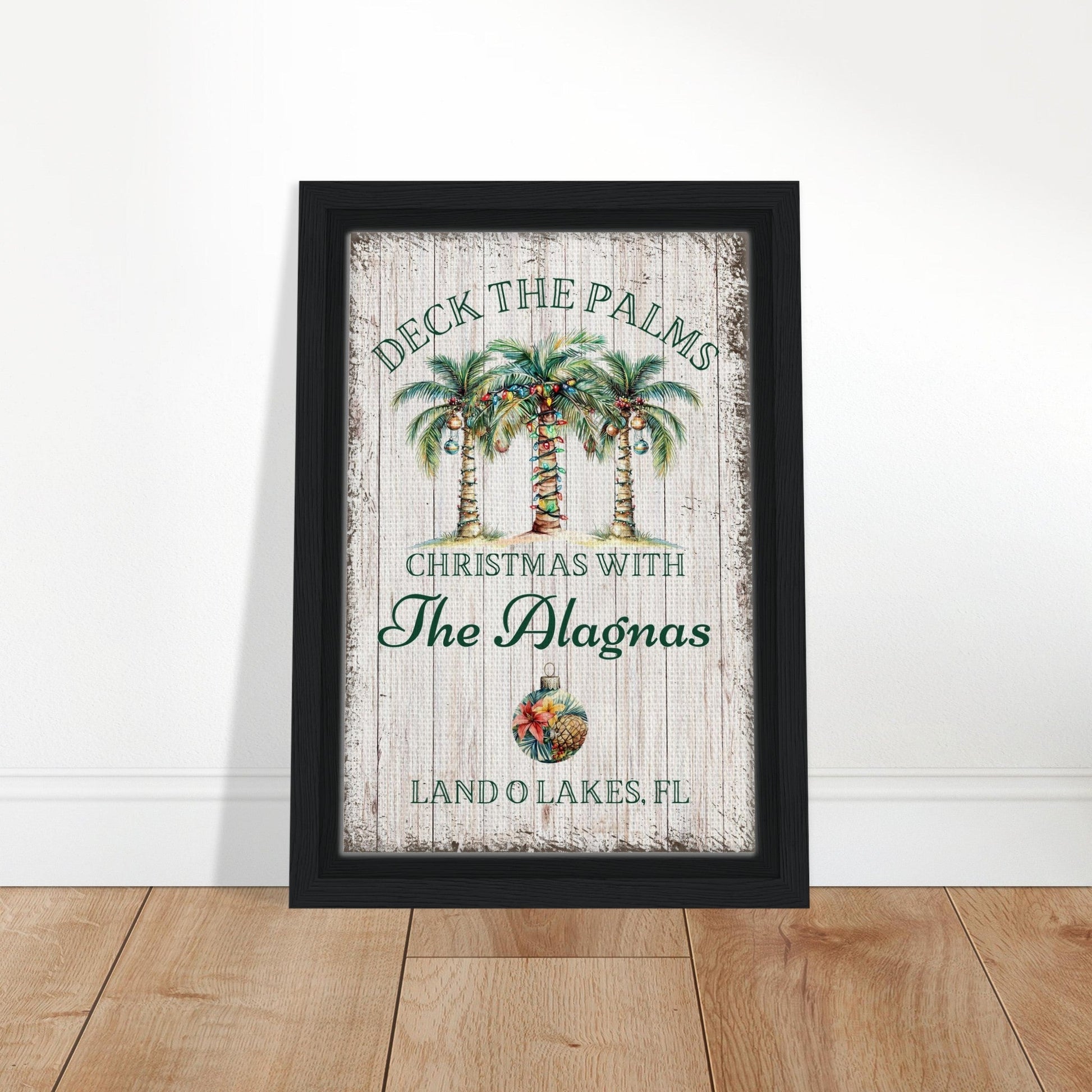 Deck the Palms Christmas Framed Canvas - Out of Office Outfitters - Print Material