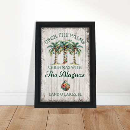 Deck the Palms Christmas Framed Canvas - Out of Office Outfitters - Print Material