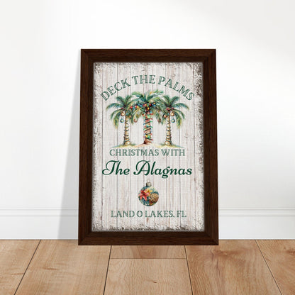 Deck the Palms Christmas Framed Canvas - Out of Office Outfitters - Print Material