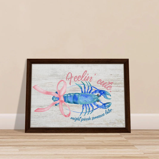 Feelin' Cute Coastal Chic Lobster Wall Art - Out of Office Outfitters - Print Material