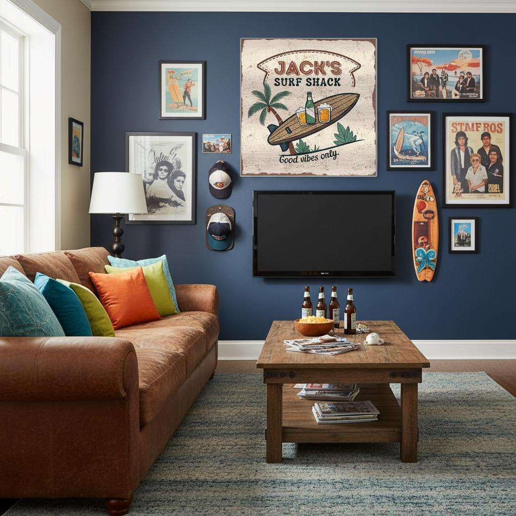 Good Vibes Only Surf Shack Brushed Aluminum Bar Sign - Out of Office Outfitters - Print Material