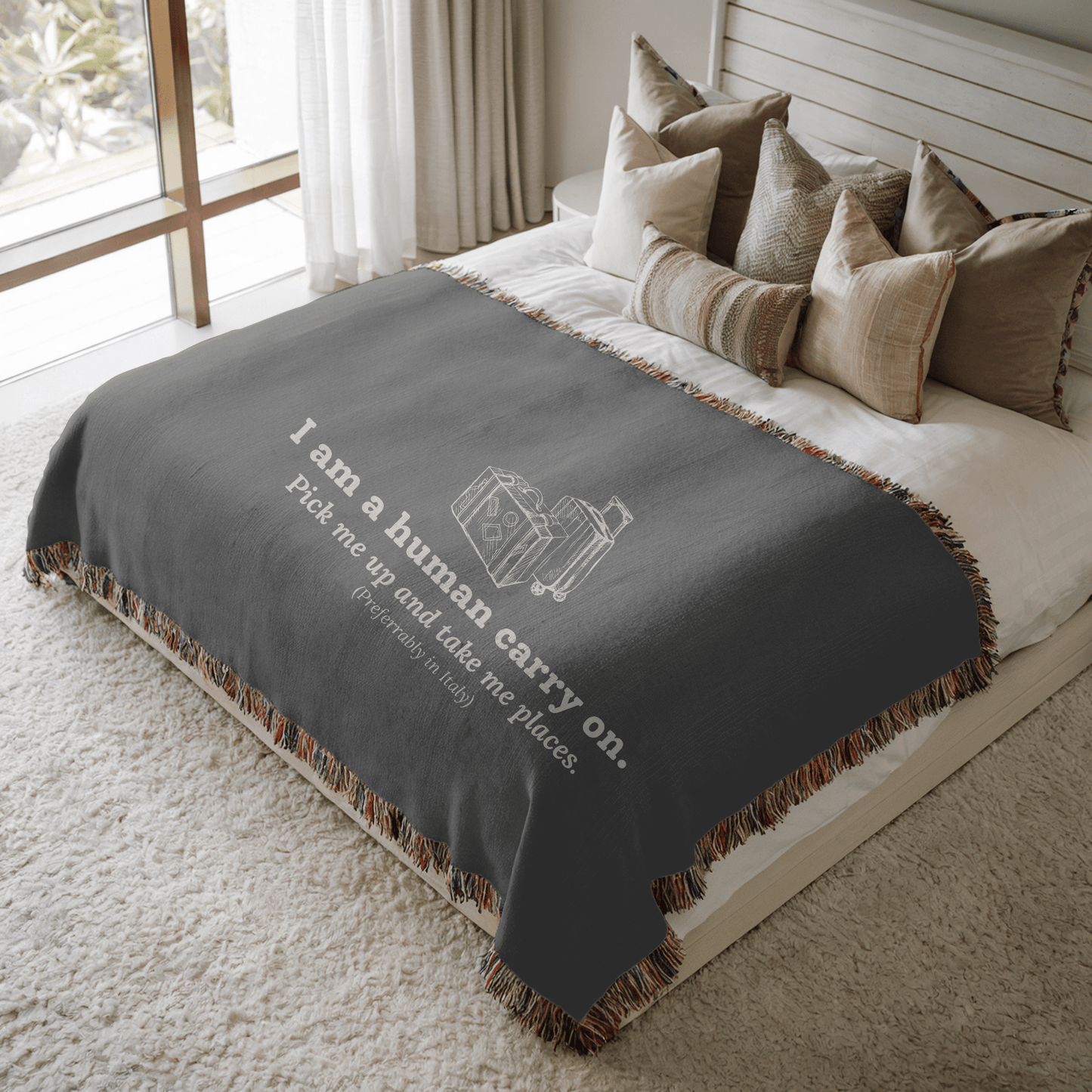 Human Carry On Blanket - Woven Keepsake Travel Memory Throw - Out of Office Outfitters - Home Decor