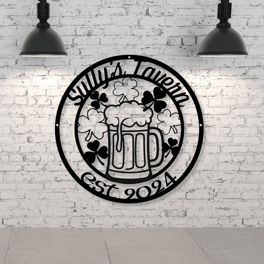 Irish Pub Personalized Metal Bar Sign - Out of Office Outfitters - Die - Cut Sign