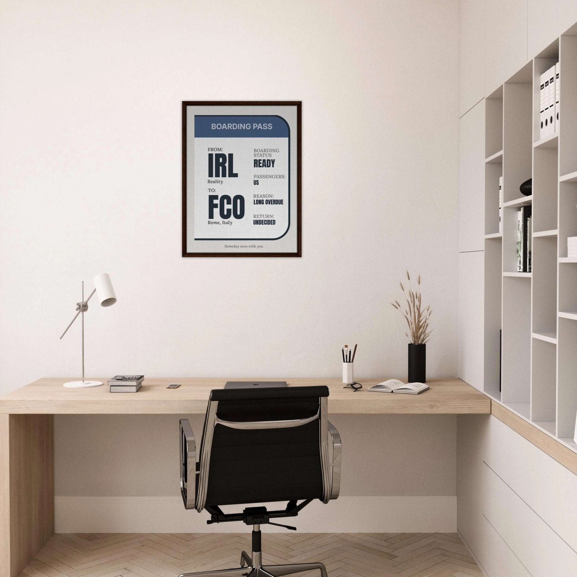 IRL → Anywhere — Boarding Pass Typography - Out of Office Outfitters - Print Material