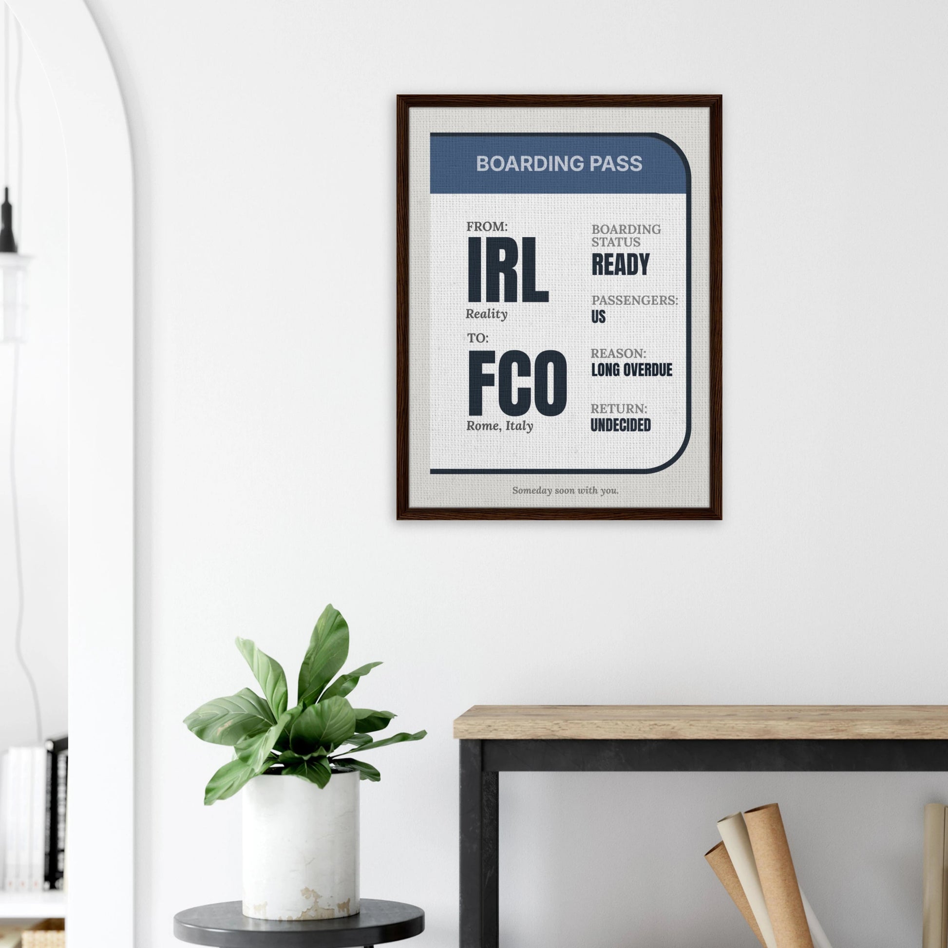IRL → Anywhere — Boarding Pass Typography - Out of Office Outfitters - Print Material