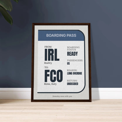 IRL → Anywhere — Boarding Pass Typography - Out of Office Outfitters - Print Material