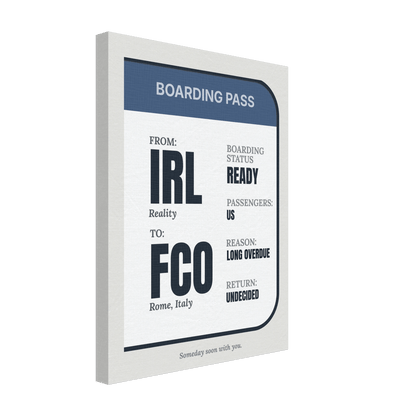 IRL → Anywhere — Boarding Pass Typography - Out of Office Outfitters - Print Material