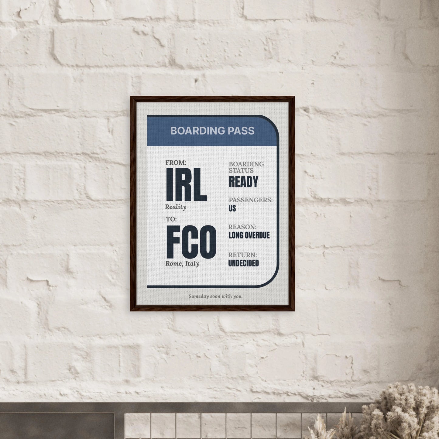 IRL → Anywhere — Boarding Pass Typography - Out of Office Outfitters - Print Material