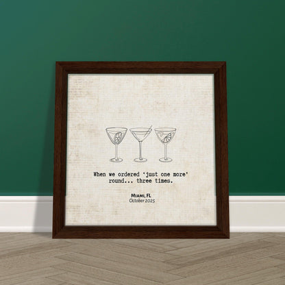 "Just One More Round" - Personalized Travel Micro Memory Framed Canvas - Out of Office Outfitters - Print Material