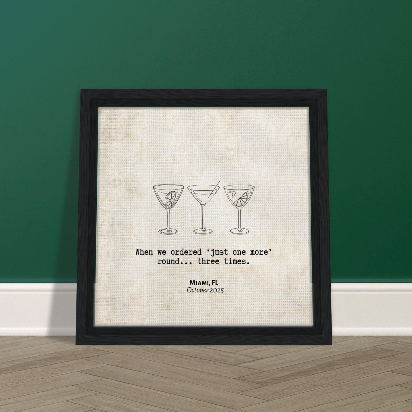 "Just One More Round" - Personalized Travel Micro Memory Framed Canvas - Out of Office Outfitters - Print Material