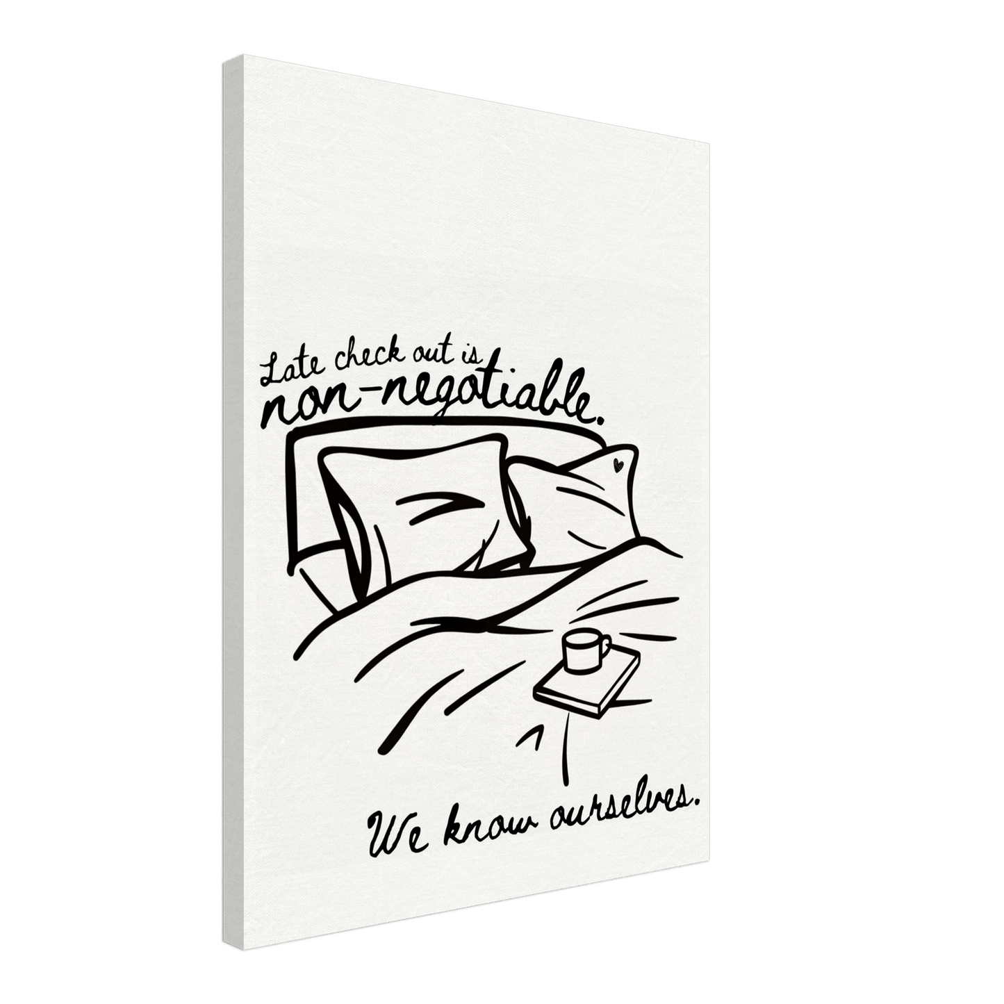 Late Check Out is Non - Negotiable (We Know Ourselves) - Travel Couple Canvas Wall Art - Out of Office Outfitters - Print Material