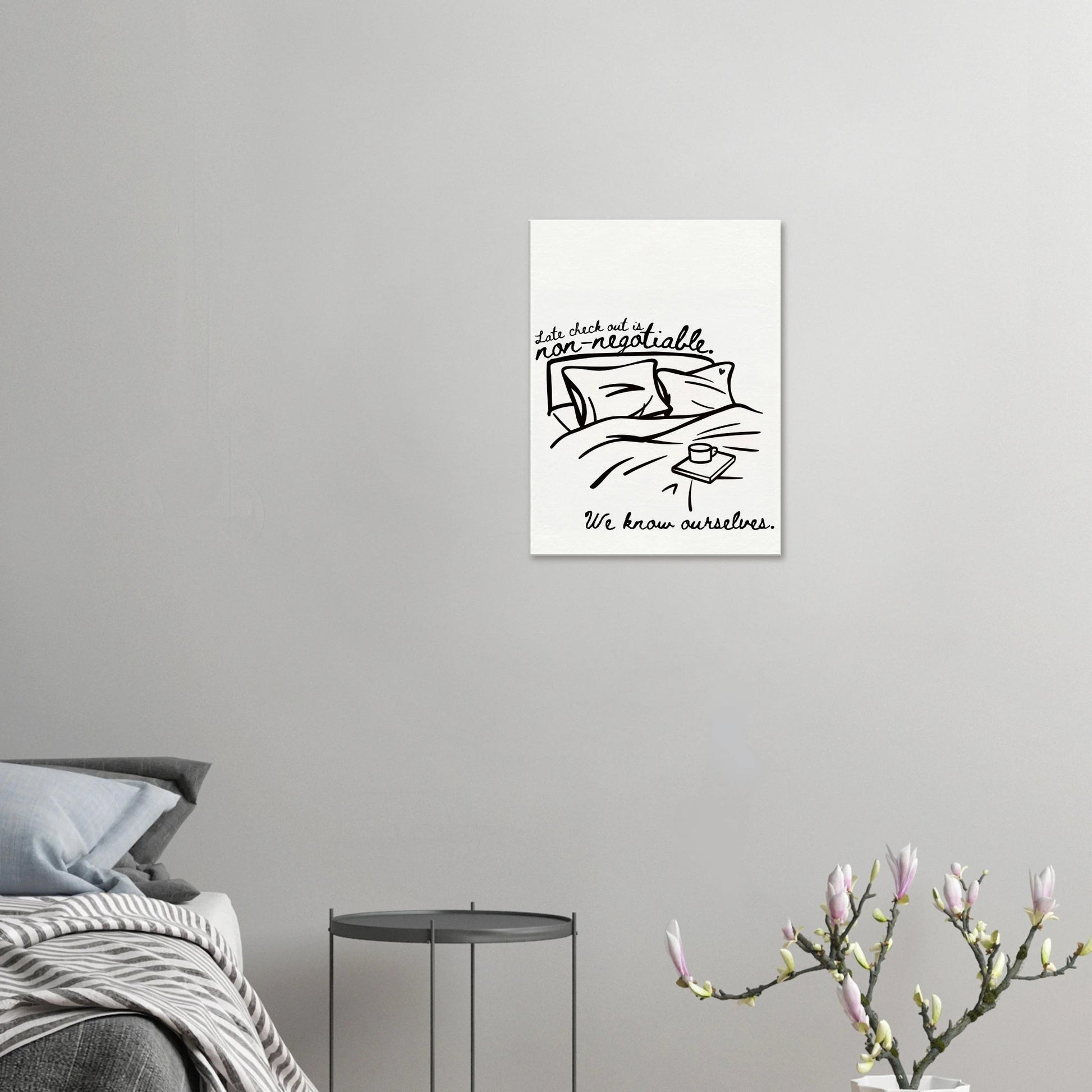 Late Check Out is Non - Negotiable (We Know Ourselves) - Travel Couple Canvas Wall Art - Out of Office Outfitters - Print Material