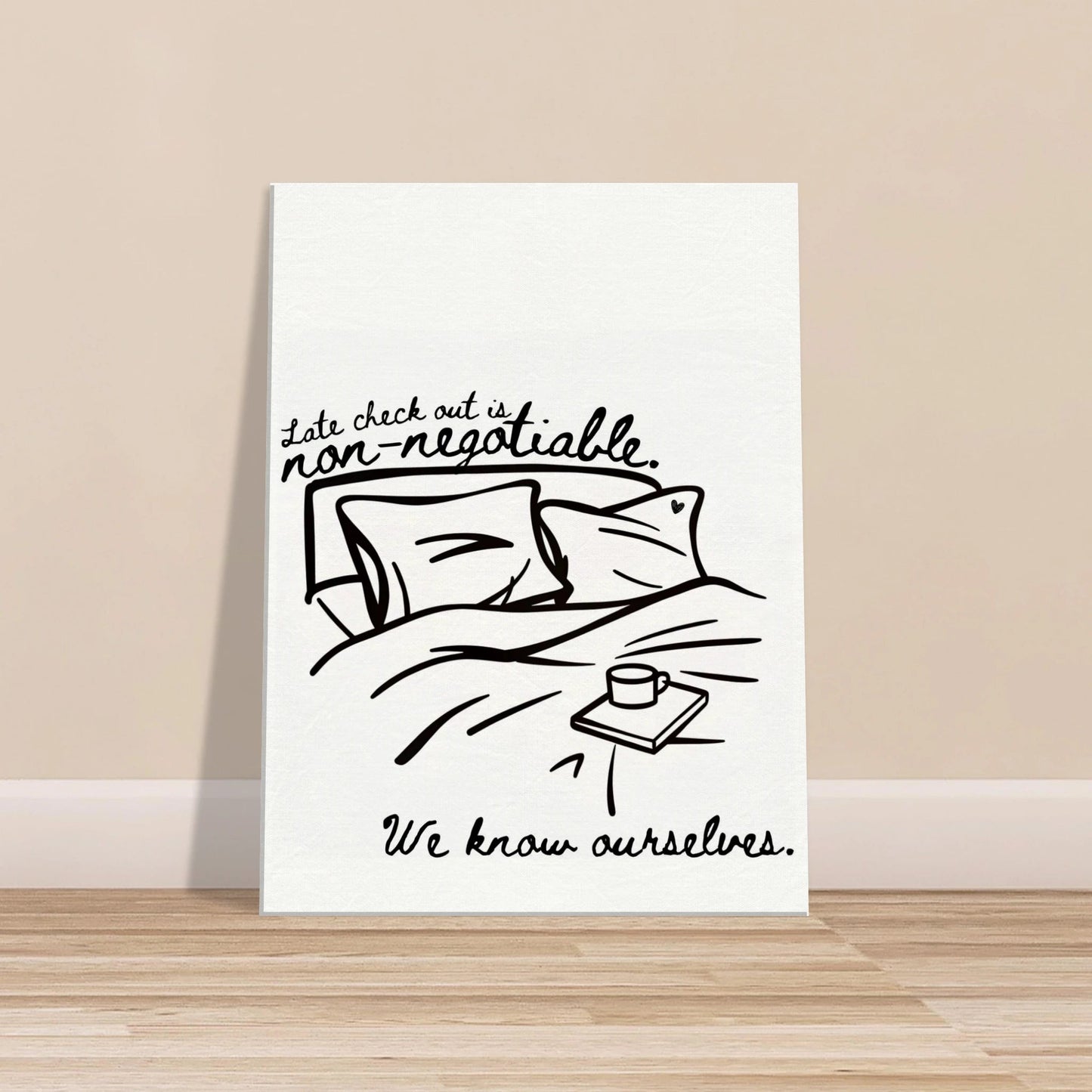 Late Check Out is Non - Negotiable (We Know Ourselves) - Travel Couple Canvas Wall Art - Out of Office Outfitters - Print Material