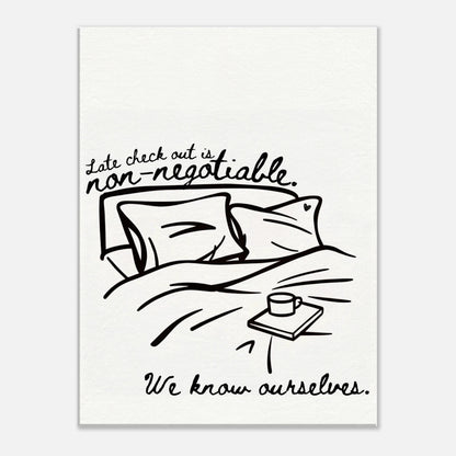 Late Check Out is Non - Negotiable (We Know Ourselves) - Travel Couple Canvas Wall Art - Out of Office Outfitters - Print Material