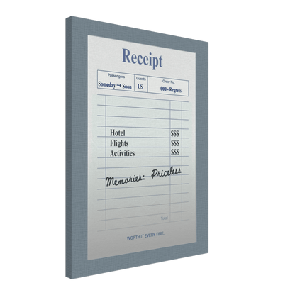 Memories: Priceless — Travel Receipt Typography - Out of Office Outfitters - Print Material