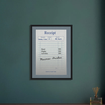 Memories: Priceless — Travel Receipt Typography - Out of Office Outfitters - Print Material