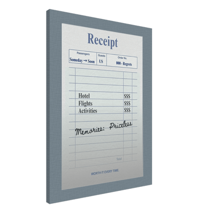 Memories: Priceless — Travel Receipt Typography - Out of Office Outfitters - Print Material