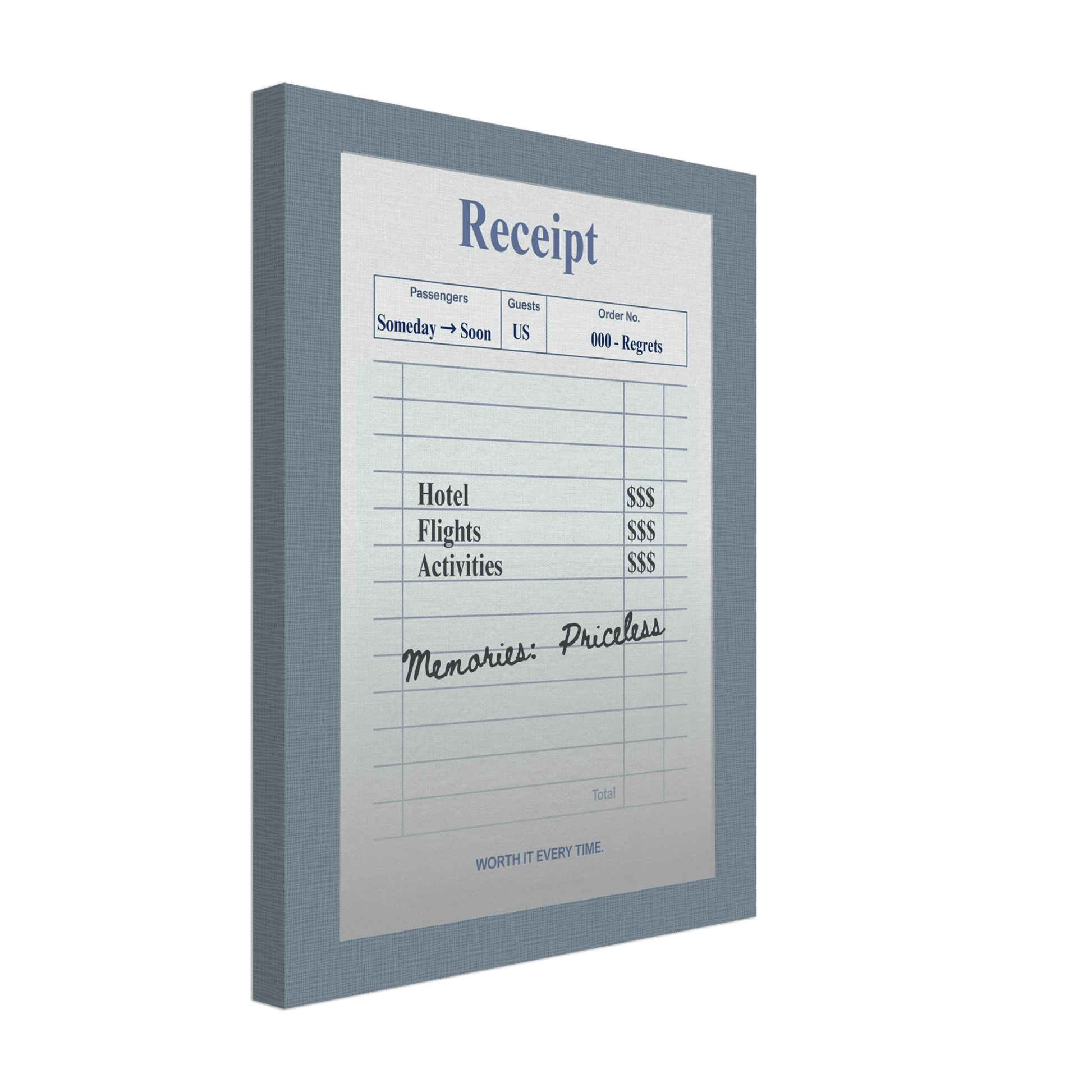 Memories: Priceless — Travel Receipt Typography - Out of Office Outfitters - Print Material