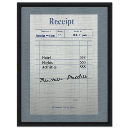 Memories: Priceless — Travel Receipt Typography - Out of Office Outfitters - Print Material