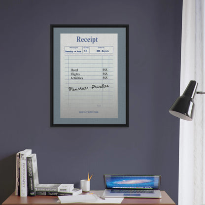 Memories: Priceless — Travel Receipt Typography - Out of Office Outfitters - Print Material