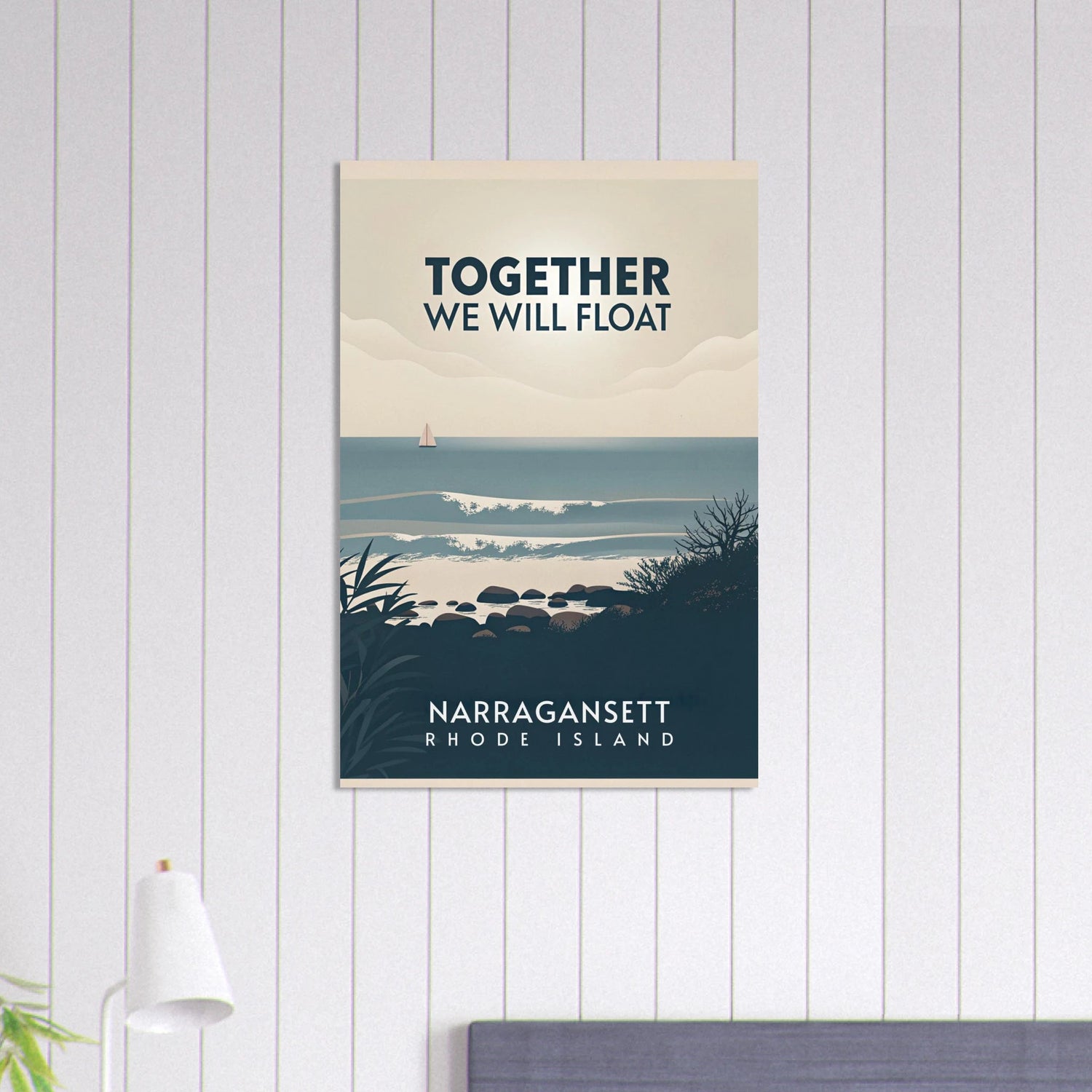 Minimalist Vintage Style Travel Poster from YOUR Photo Canvas Wall Art - Out of Office Outfitters - Print Material