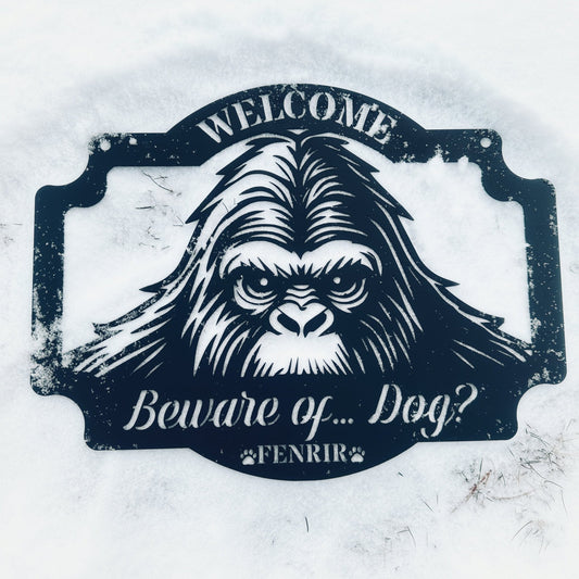Peeking Sasquatch Welcome Sign - Out of Office Outfitters - Die - Cut Sign