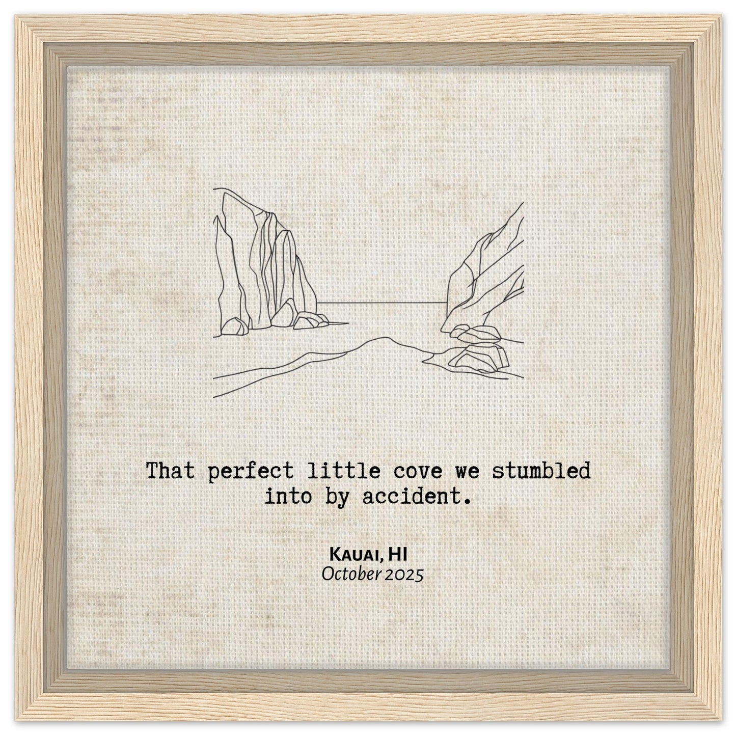 "Perfect Little Cove" - Personalized Travel Micro Memory Framed Canvas - Out of Office Outfitters - Print Material